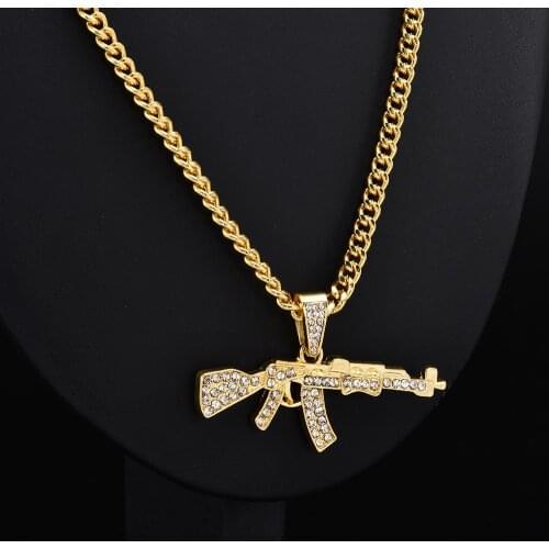 Fashion Choker Necklaces for Women 2020 Gun Cross Pendant Crystal Rhinestone Chain Necklace Women Men Punk Chains Jewelry Gift