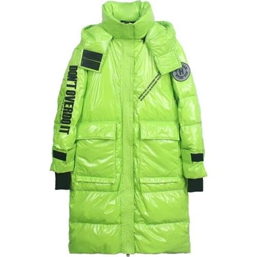 Winter Waterproof Removed Hooded Long Parka Women White Duck Down Jacket Women Mid-Length Fashion Loose Embroidered Thick Coat