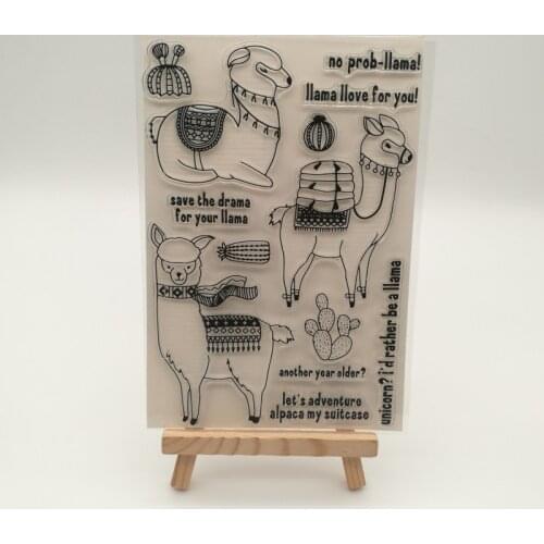 1sheet Alpaca transparent Silicone stencil for DIY Scrapbooking photo album decorative sheets camel