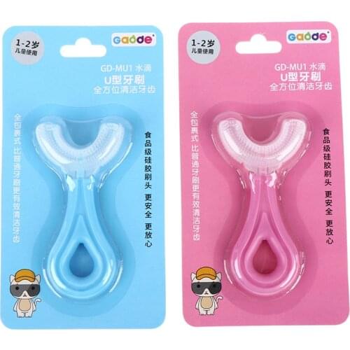 1Pc U-Shape Toothbrush Manual Toothbrush Kids Silicone Toothbrush Teeth Cleaning