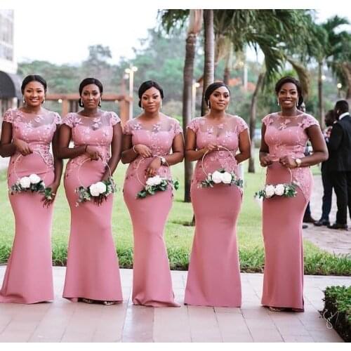 2018 African Wedding Guest Formal Dress Fantasy Pink Girl Tomorrow Plus Size Bridesmaid Prom Dresses For Women