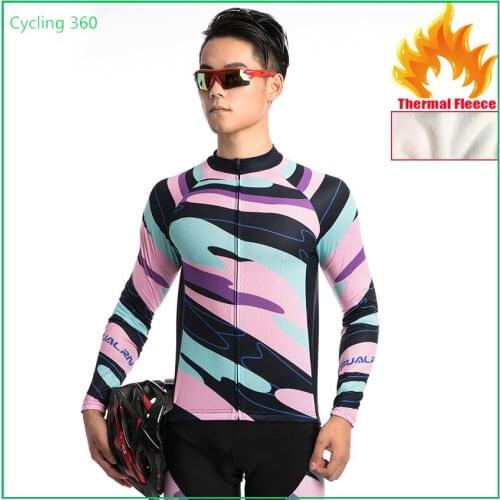 2018 Winter Cycling Clothing Long Maillot Ciclismo Hombre Cycling Jersey Bike Fitness Sportswear Mens Ropa Ciclismo W01 XS-3XL