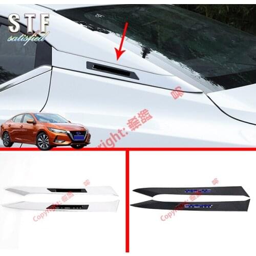 ABS Rear Window Spoiler Side Pillar Post Cover Trim Molding For Nissan Sylphy MK14 2019 2020