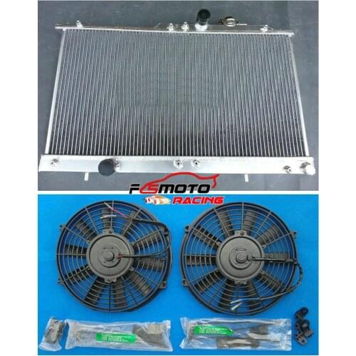 For Mitsubishi Eclipse 3G GT 2.4L L4 & 3.0L V6 6G72 2000-2005 MT 2000 2001 2002 2003 2004 Aluminum Radiator+FAN