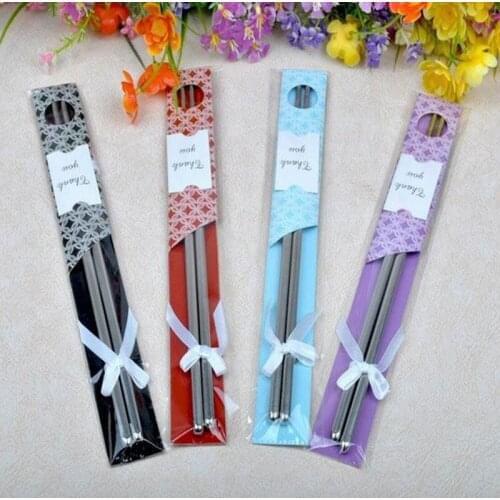 Free DHL/fedex 200 pairs/lot wedding gift souvenirs of stainless steel chopstick sets favors, party return gifts for guest