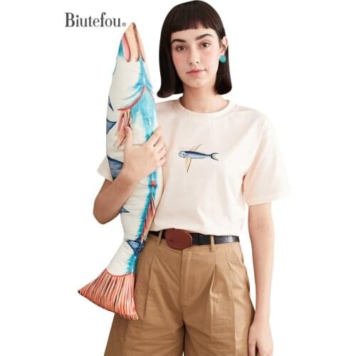 【Biutefou】Original Design Summer Women Stretchy Cotton T-Shirt
