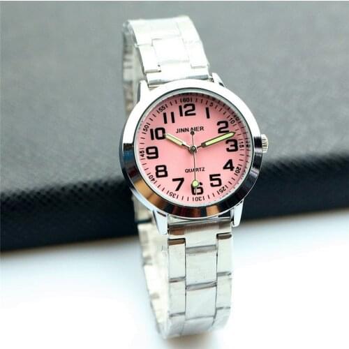 Nazeyt new fashion middle children simple dial quartz watch small ladie watch steel strap luminous hands gift clock mujer reloje