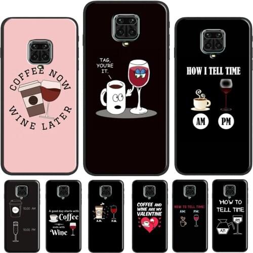 Coffee Wine Cup Case For Xiaomi Redmi Note 8 9 Pro Note 9S 8T 9 9C 9A 9T Cover For Redmi Note 10 Pro Shell