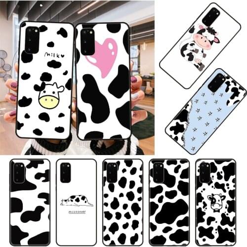 Phone Case For SamSung Galaxy S10 S20 S9 S7 S8 S6 Plus Edge E Lite Ultra Black Cover Etui Art Shell Soft Bumper Tpu Back cow