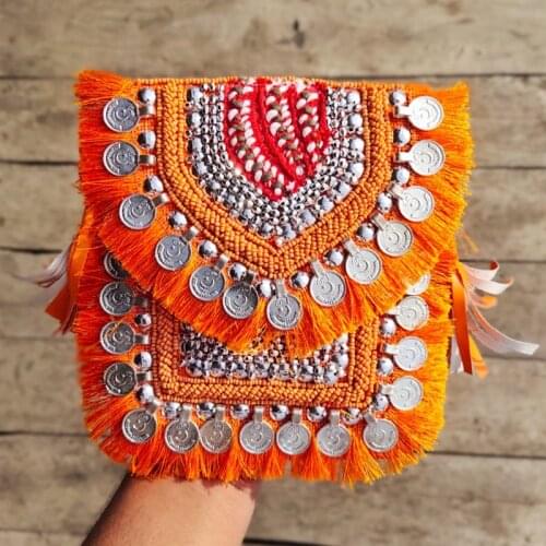 DOYUTIG Summer Fresh Bohemia Design Indian Handmade Cross-body Bags Womens Antique 7*8 Inch Ethnic Embroidery Tassels Bags F772