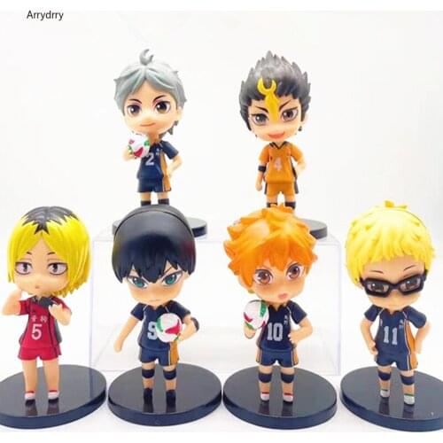 6pcs/set Anime Haikyuu Action Figure Toys Cartoon Shoyo tobio Kenma Tooru PVC Model Dolls Volleyball Figures Children Gifts New