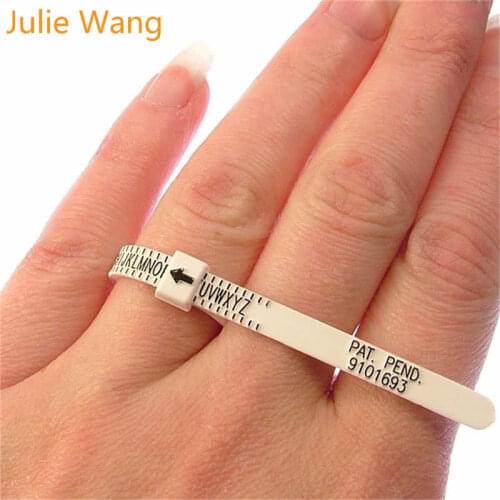 Julie Wang UK/US Ring Sizer Measure Finger Gauge Ring Sizing Tool Man Women Wedding Rings Size Measurements Jewelry Accessory