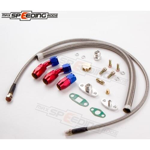 Turbo Oil Feed + Return Line Hose Kit For Universal T3 T4 T70 T66 T04E Oil cooled Turbo charger