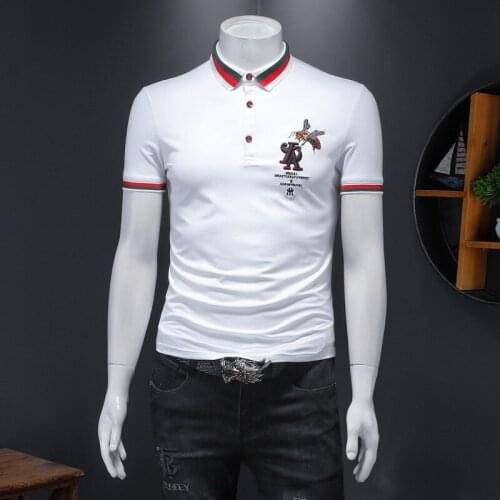 New Man Polo Shirt Mens Fashion Casual Polo shirt Embroidered lapel polo shirt short sleeves Y828