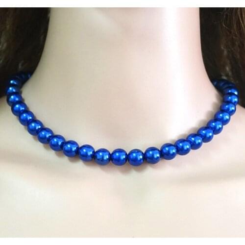 New Statement Necklace Retro Ethnic Flag Color Imitation Pearls Trendy Festival Usa Independence Day Choker for Procession Party