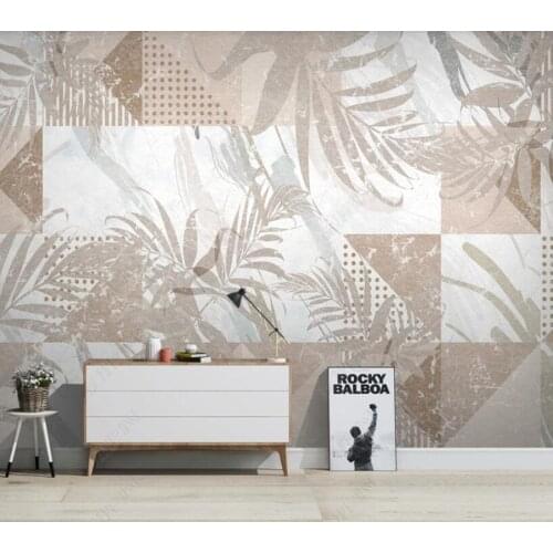 Custom papel parede plant leaves modern minimalist geometric for living room bedroom sofa background wall decoration wallpaper
