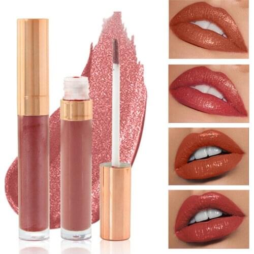 OEM LOGO printing Liquid Lipstick Nude Metal Glitter Long lasting Matte Lip Gloss Custom Private Label Vendor