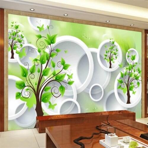 Custom wallpaper 3d photo mural abstract tree circle TV background wall living room bedroom childrens room mural 3d wallpapers