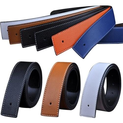 New Luxury Brand Belts Men High Quality Pin Buckle Male Strap Genuine Leather Waistband Ceinture Mens No Buckle 3.8cm H Belt