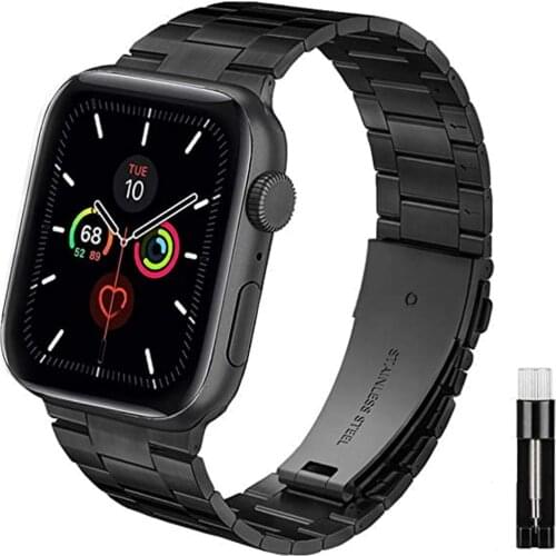 Stainless Steel Solid Strap for Apple Watch SE Band Series 6 5 4 3 44mm 40mm Business Metal Bnads for iWatch 42mm 38mm Wristband