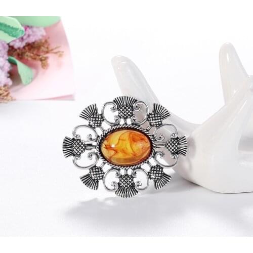 Retro Brown Oval Shape Brooches for Women Enamel Brooch Pins Jewelry Accessories