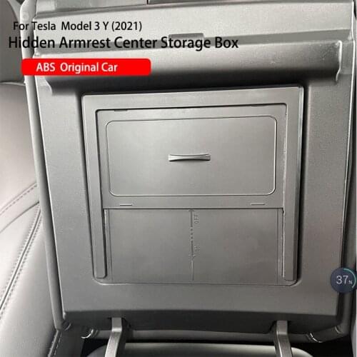 Tesla Model 3 and Model Y Hidden Armrest Center Storage Box (2021)