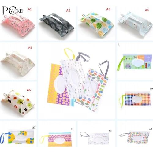 19 Styles Baby Kids Wipe Clutch Carrying Bag Wet Wipes Dispenser Snap-strap Bag Pouch Outdoor Travel Wet Paper Towel Container