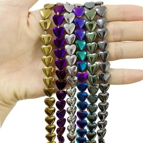 Loose Spacer Beads for Jewelry Making Heart Shape Natural Hematite Stone 4 6 8 10mm DIY Bracelet Necklace Accessories FindingA49