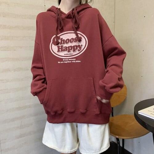 American Hip Hop Letter Printing Sweatshirt Hoodies Women Harajuku Clothes for Teens 2021 Autumn New Long Sleeve Korean Fashion