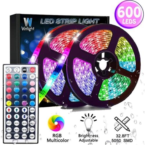 10-Meter Waterproof Luces Led De Colores Lamp Changing RGB SMD3528 600 LEDs Strip Light +Ne For Home Decoration Neon Ribbon Tape