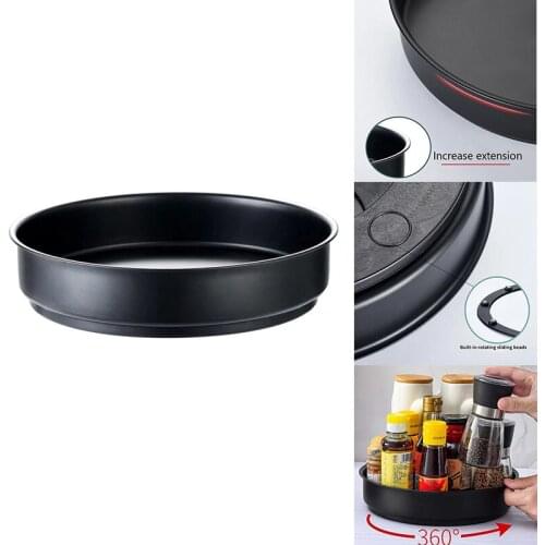 360 Rotating Tray Kitchen Storage Container Spice Jar Snack Cosmetic Stainless Steel Tray Condiment Storage Box