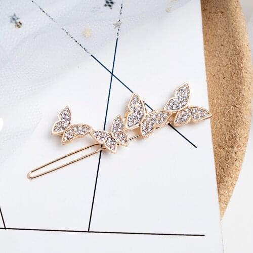 Korean Temperament Hairpin Fairy Zircon Smart Butterfly Forest Side Clip Wild Out Frog Buckle Clip Net Red Headdress Wholesale