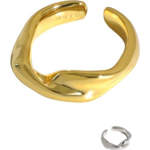 ZEMIOR 925 Sterling Silver Ring For Women Unique Smooth Surface Texture Design Concept Twisted Rings Festivel Gifts Fine Jewelry