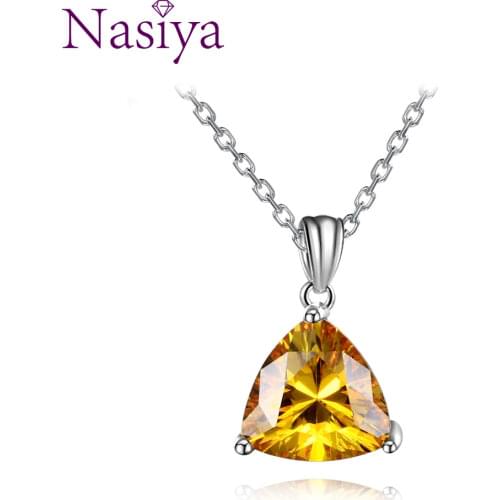Nasiya Womens Jewelry S925 Sterling Silver Necklace Pendant Created Citrine Pendant Necklace Wedding Gift Party Valentines