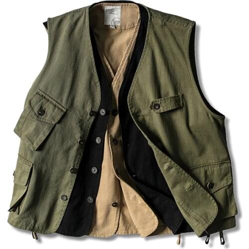 Fashion tactical vest men army green jacket military style casual high quality coat summer harajuku vests male with many pockets
