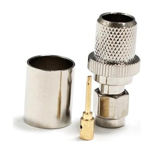 1pc RP SMA Male Plug RF Coax Connector Crimp RG8 RG213 LMR400 Cable Straight Nickelplated NEW wholesale