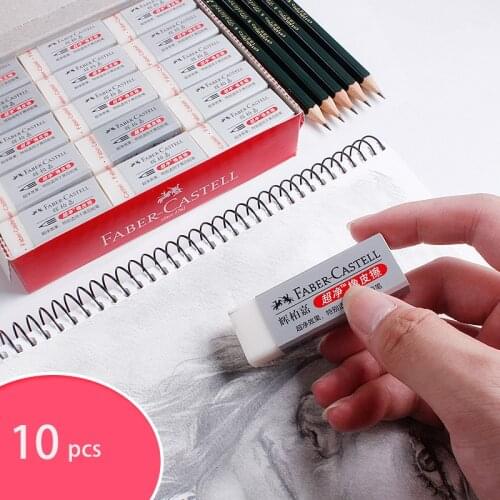 10pcs Faber Castell Pencil Ereser super clean Rubbe for Student Office School Writing Drawing Cleaner Stationery Supplies