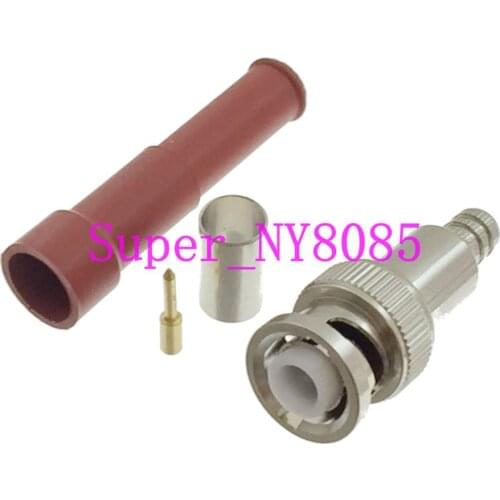 10pcs Connector MHV 3000V 3KV BNC male plug High Voltage crimp for RG59 LMR200 RG62 Cable