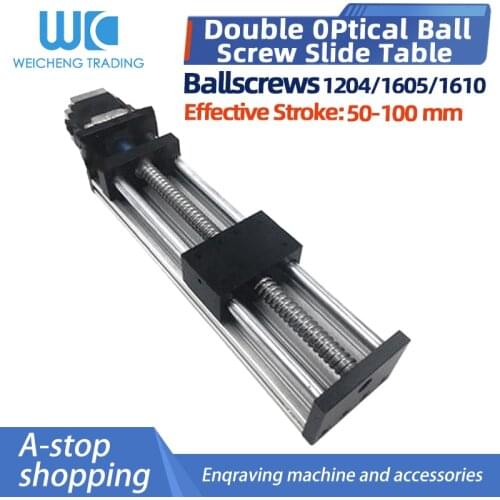 High Precision GGP 50 100mm Ball Screw 1204 1605 1610 Slide Rail Linear Guide Moving Table Actuator Module 3D Printer XYZ