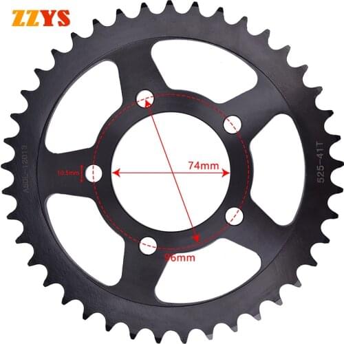 525 41T 41 Tooth 74mm Motorcycle Rear Sprocket Gear Staring Wheel For Honda CBR400 CBR400RR NC23 Tri - Arm CBR 400 RR 525-41T