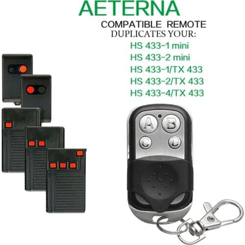 AETERNA TX433-1 TX433-2 TX433-3 TX433-4 Universal remote control fob 433.92mhz fixed code
