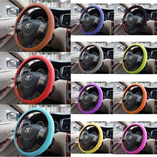 Car Auto Silicone Steering Wheel Glove Cover Leather Texture Soft Multi Color Universal Skin Soft Silicon Steering Wheel Cover