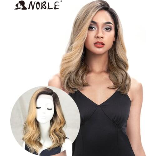Noble Synthetic Lace Wig 20" Long Wavy lace Wig Ombre Blond Wig Cosplay Heat Resistant Wigs for Women Synthetic Lace Wig