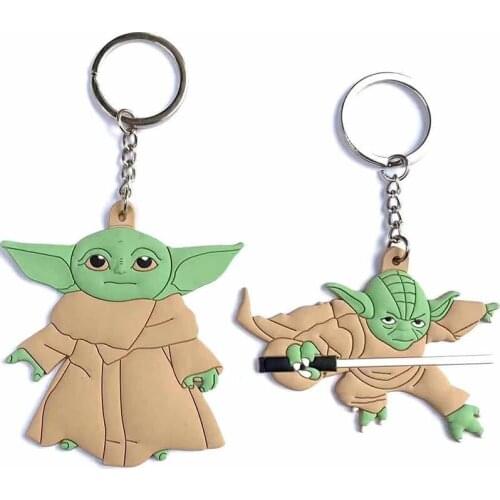 Star Wars Yoda Master Keychain Factory Direct New Yoda Double-sided Key Pendant Keychain Key Chain Key Ring Cute Keychain