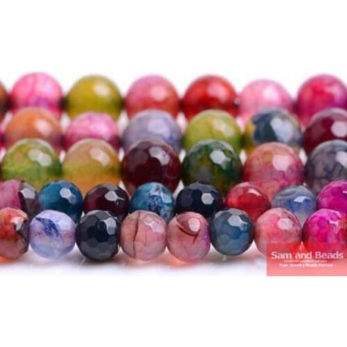 Natural Stone Mixed Color Tourmaline agata beads 16" Strand 6 8 10 12MM Pick Size For Bracelet Necklace Making MTAB01