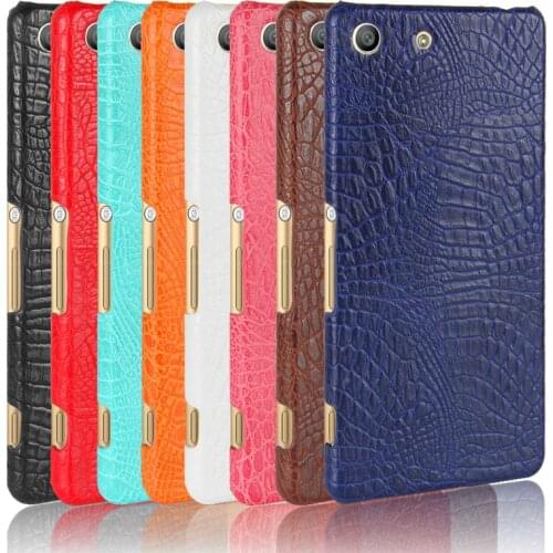 For Sony Xperia M 5 M5 E5603 Case Crocodile Pattern Hard PC+PU Leather Back Cover Case for Sony Xperia M5 Dual E5606 E5653 E5633