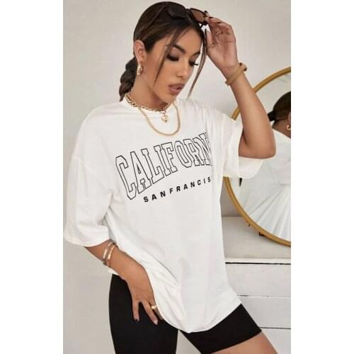 New Plus Size T-shirts For Women Harajuku Summer T Shirt Fashion Tops letter Printed Female T-shirt Casual Tee Woman Clothing