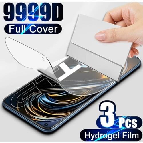 3Pcs Full Cover Hydrogel Film For Realme GT Neo 8 7 6 5 Pro 4G 5G Screen Protector For Realme X2 Pro C11 C21 Not Tempered Glass