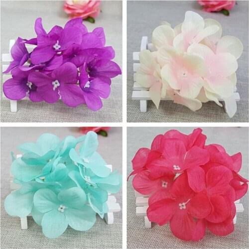 10pcs/lot Artificial Hydrangea Flower for Amazing Colorful Decor Flower Wedding Christmas Flower DIY Party Home Decor Supplies