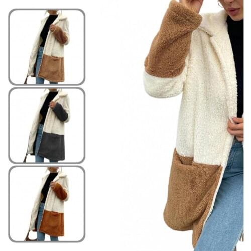 Cardigan Coat Open Front Autumn Winter Warm Lapel Double-Sided Velvet Coat Cardigan Jacket for Home